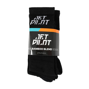 jet pilot bamboo crew work sock in black