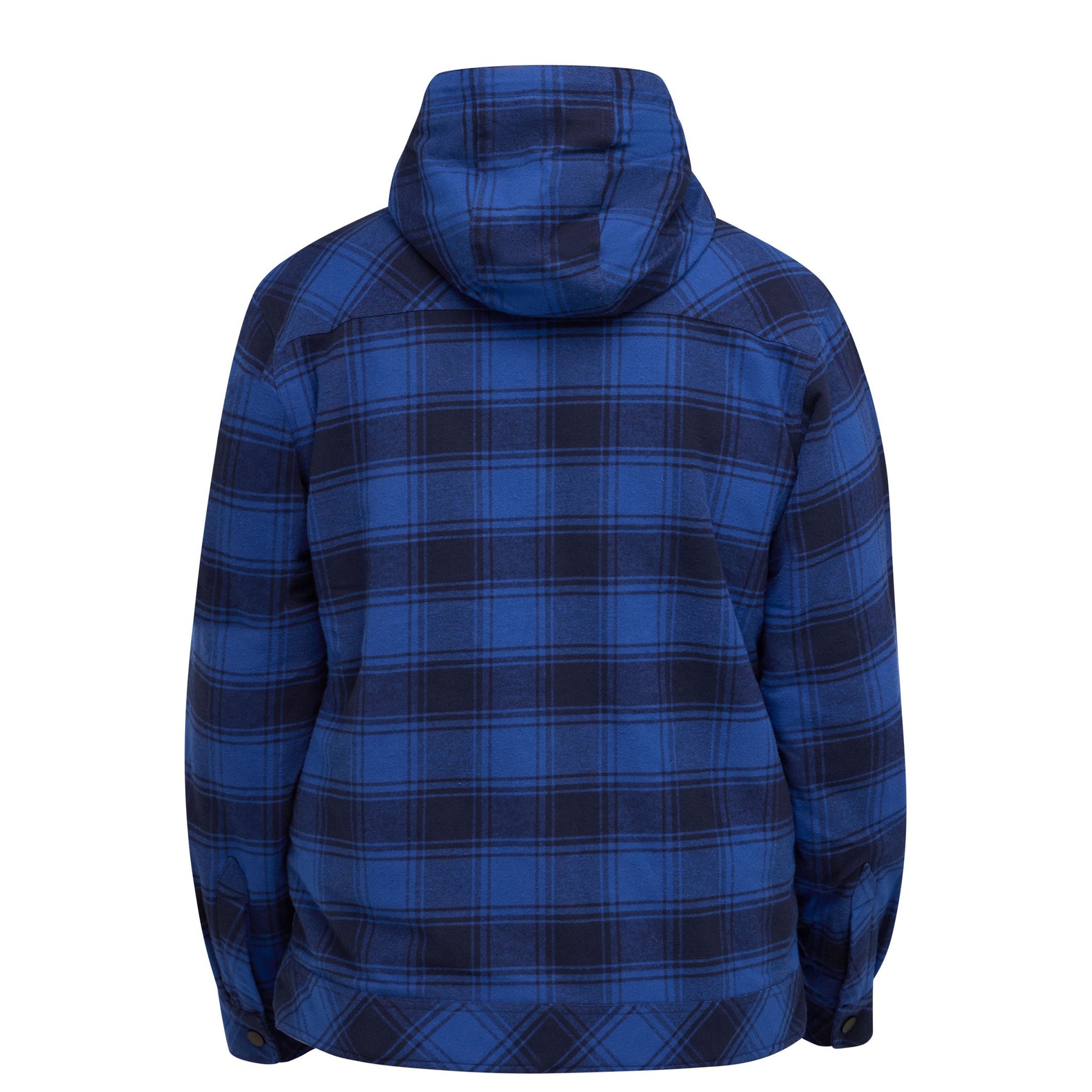bisley zip hoodie with sherpa lining in blue check
