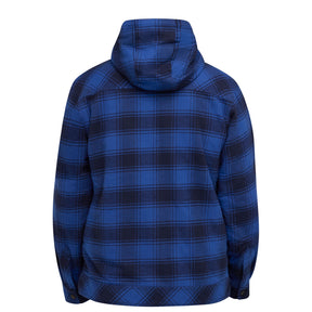 bisley zip hoodie with sherpa lining in blue check