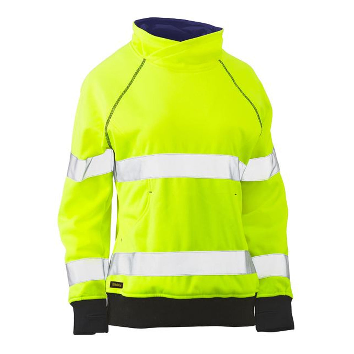 bisley womens taped hi vis fleece jumper in yellow