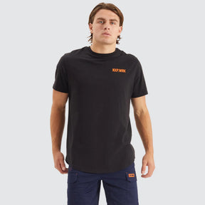 blueprint dual curved tee shirt in jet black