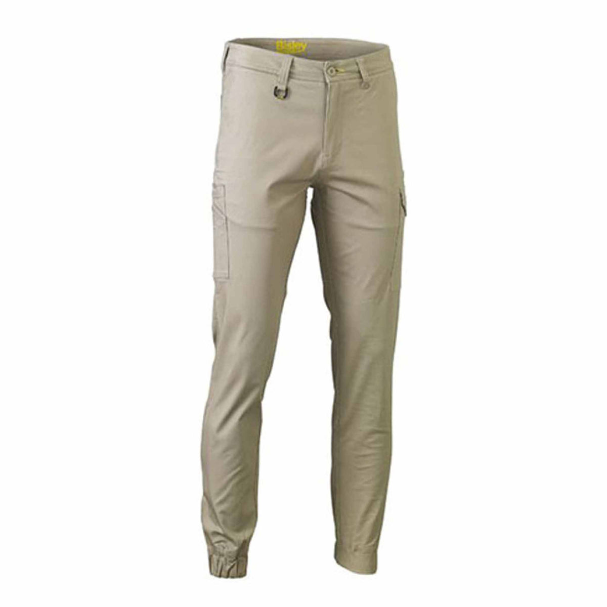 bisley stretch cotton drill cargo cuffed pants in stone