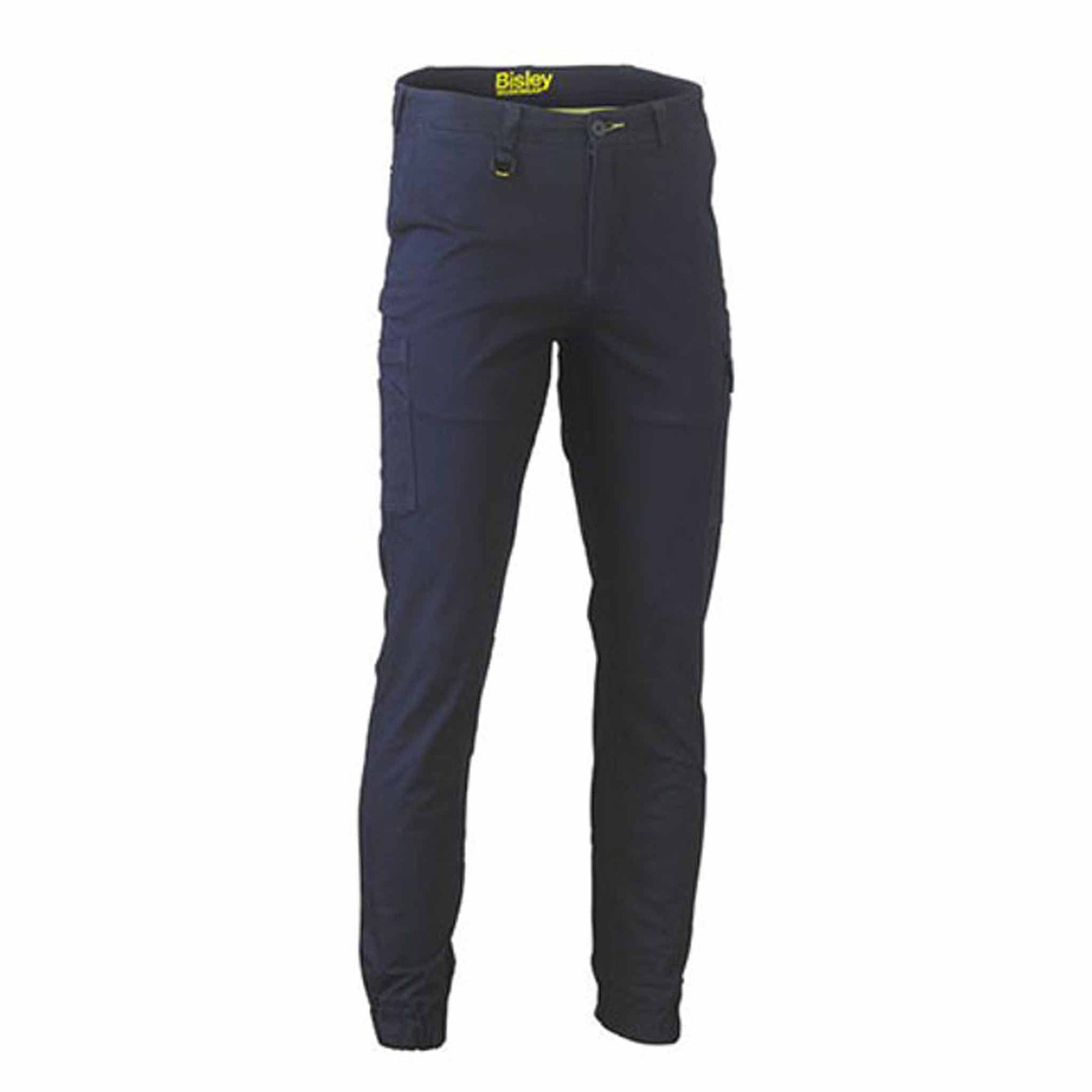bisley stretch cotton drill cargo cuffed pants in navy