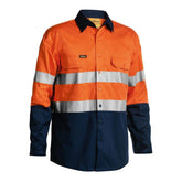 bisley taped hi vis cool lightweight shirt in orange navy