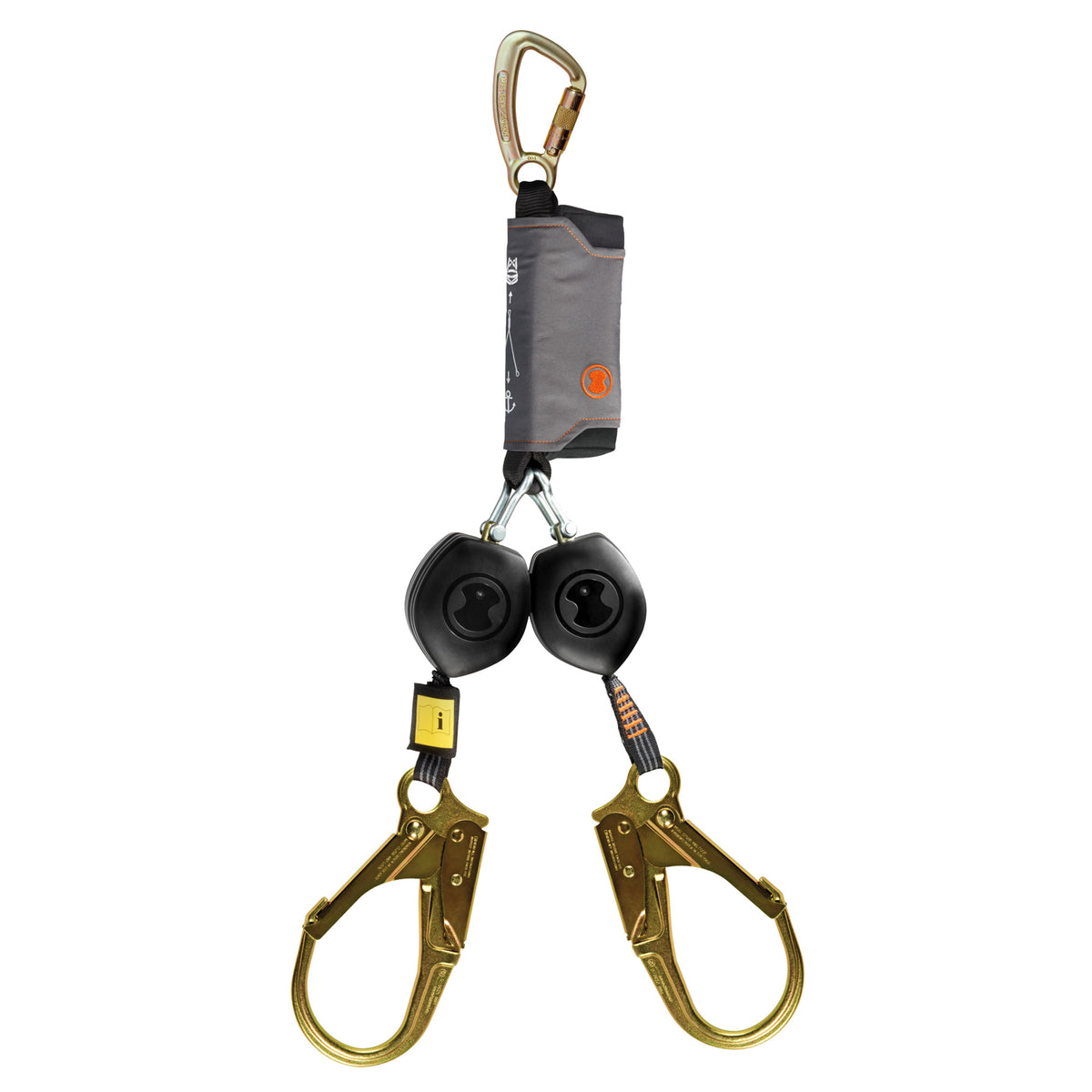 PEANUT TWIN LEG 2.5M RETRACTABLE SHOCK ABSORBING LANYARD