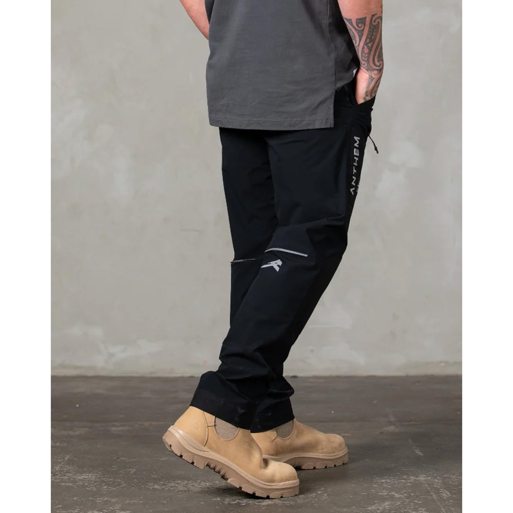 anthem workwear triumph straight leg pant in black