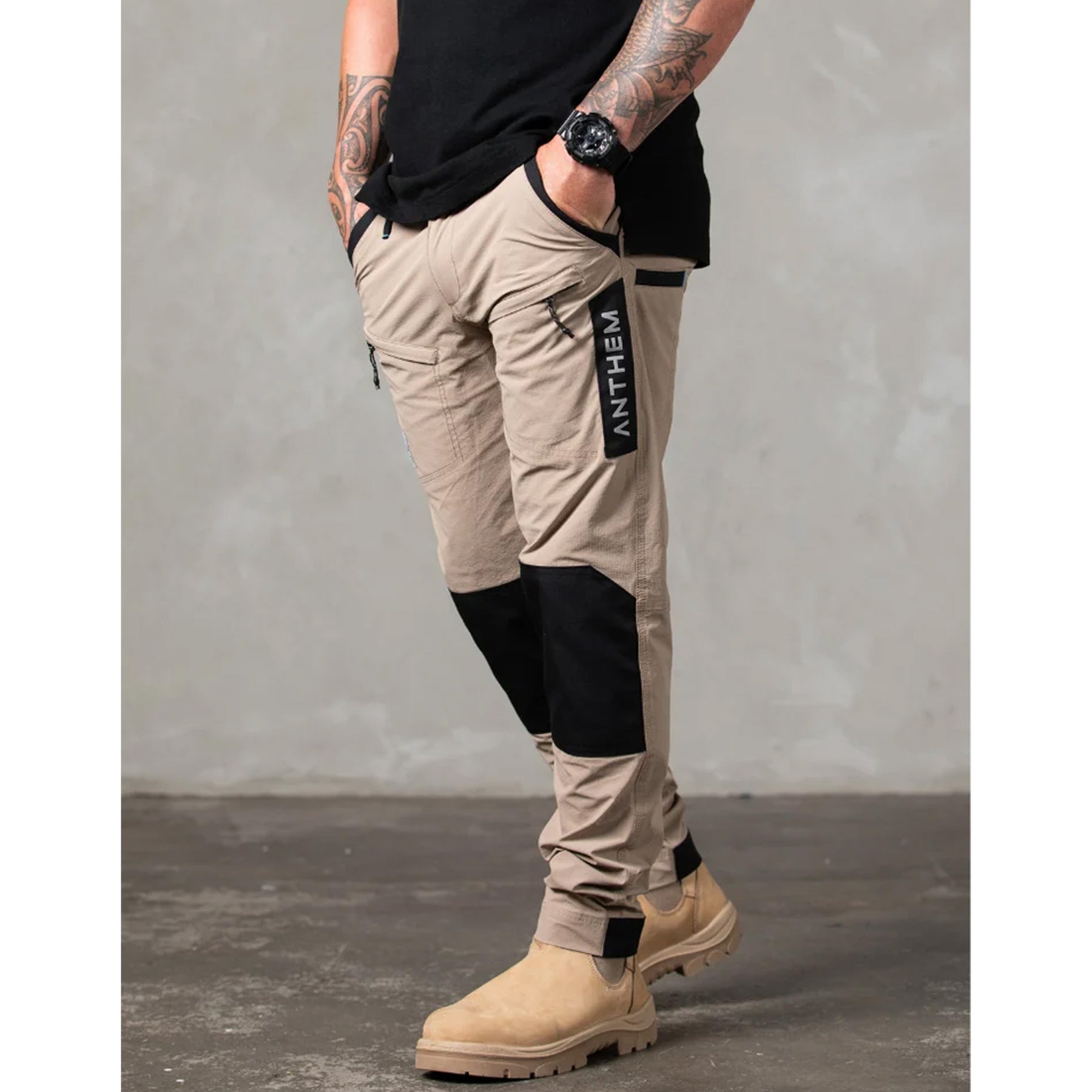 anthem workwear triumph straight leg pant in khaki