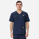 epoch mens 3 pocket scrub top in navy