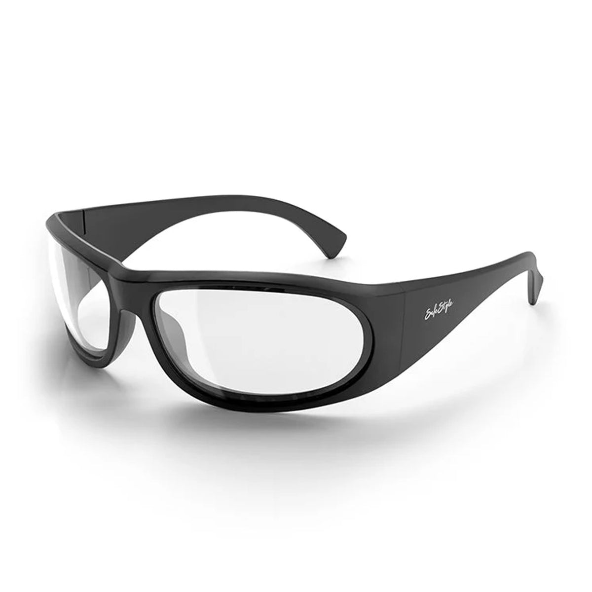 safestyle sonics matte black frame with clear lens
