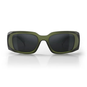SAFESTYLE AURAS MATTE MOSS GREEN FRAME - GREY POLARISED LENS