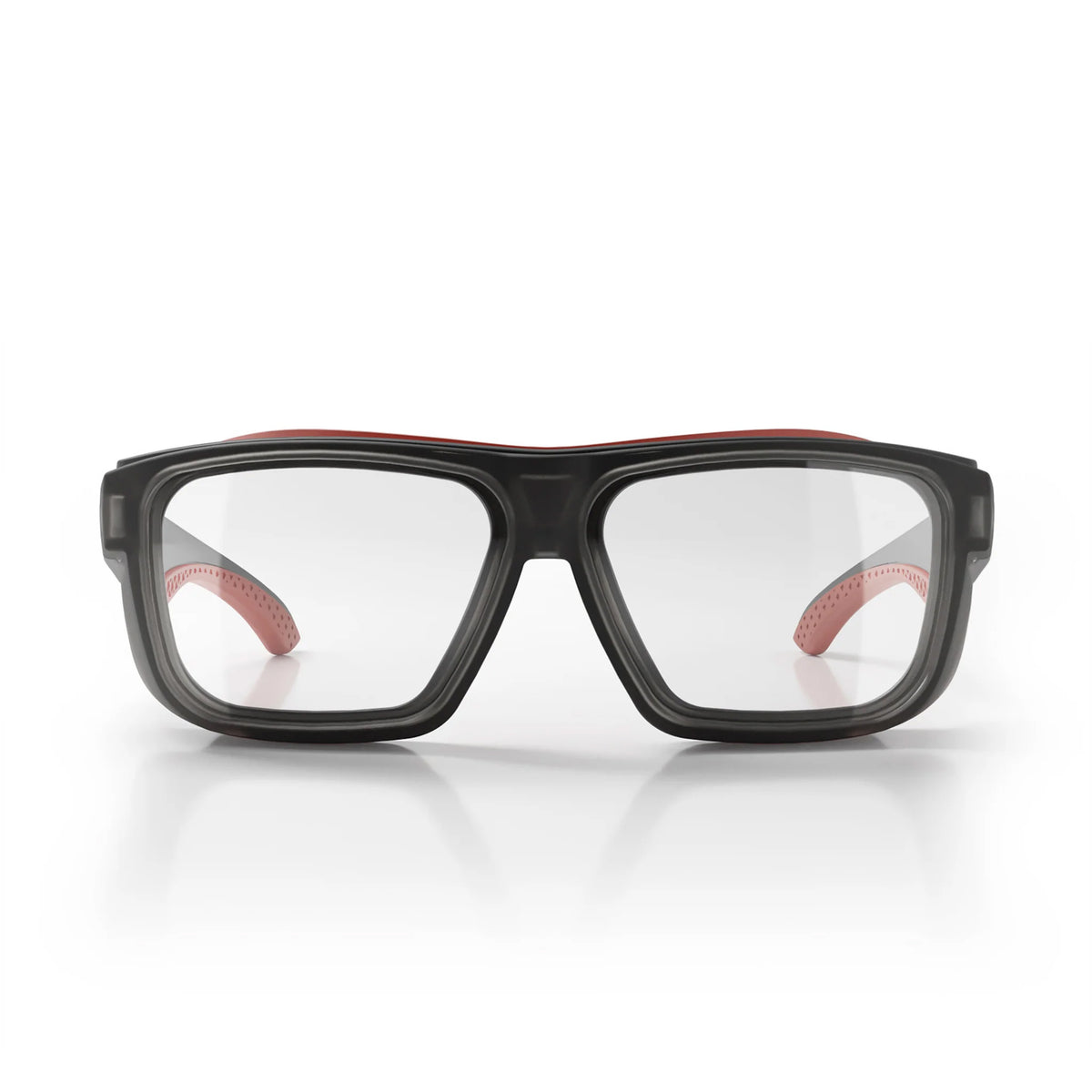 safestyle converts matte graphite red frame with clear lens