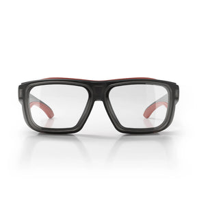 safestyle converts matte graphite red frame with clear lens
