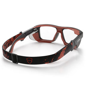 safestyle converts matte graphite red frame with clear lens