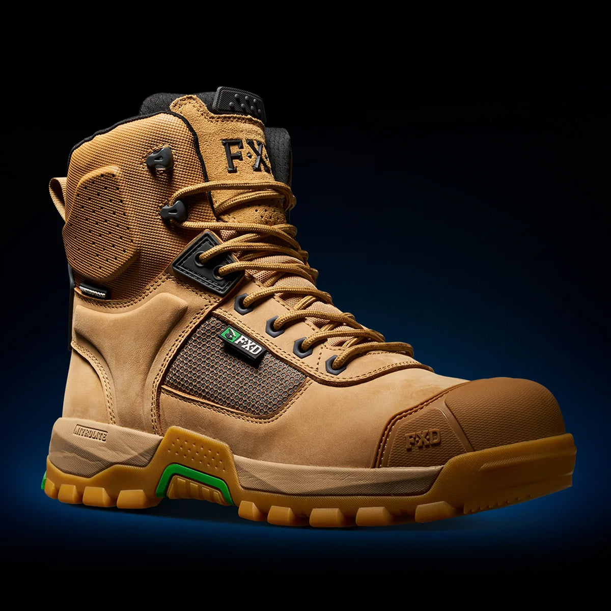 fxd waterproof nitrolite workboots in wheat