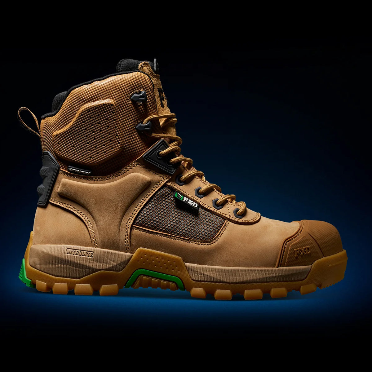 fxd waterproof nitrolite workboots in wheat