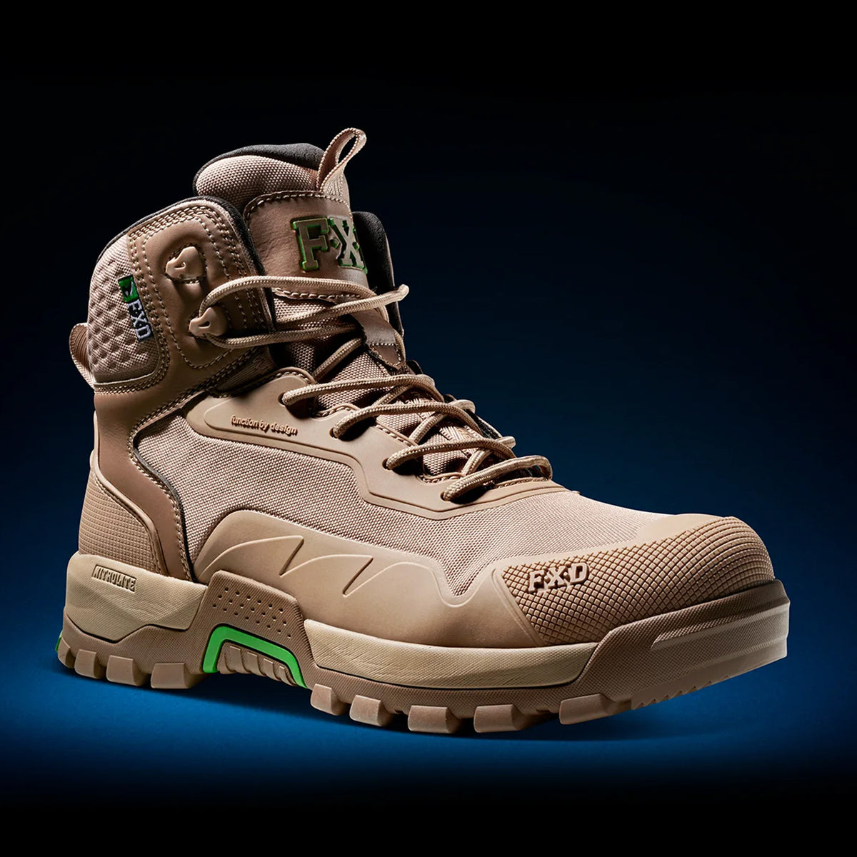 fxd dura900 nitrolite mid cut work boot in stone