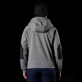 fxd womens zip fleece hoodie in charcoal