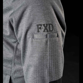 fxd womens zip fleece hoodie in charcoal
