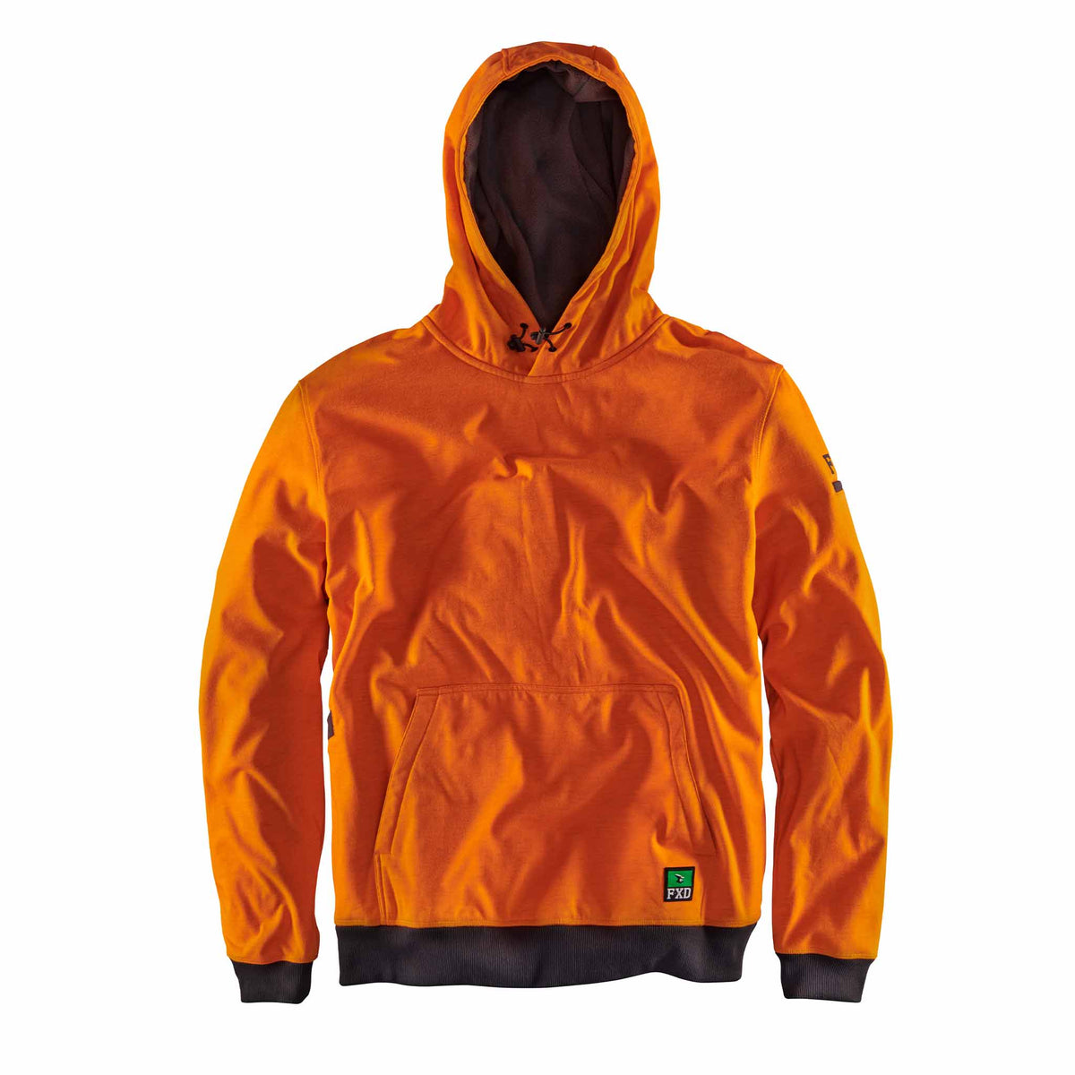 fxd bonded membrane fleece hoodie in hi vis orange