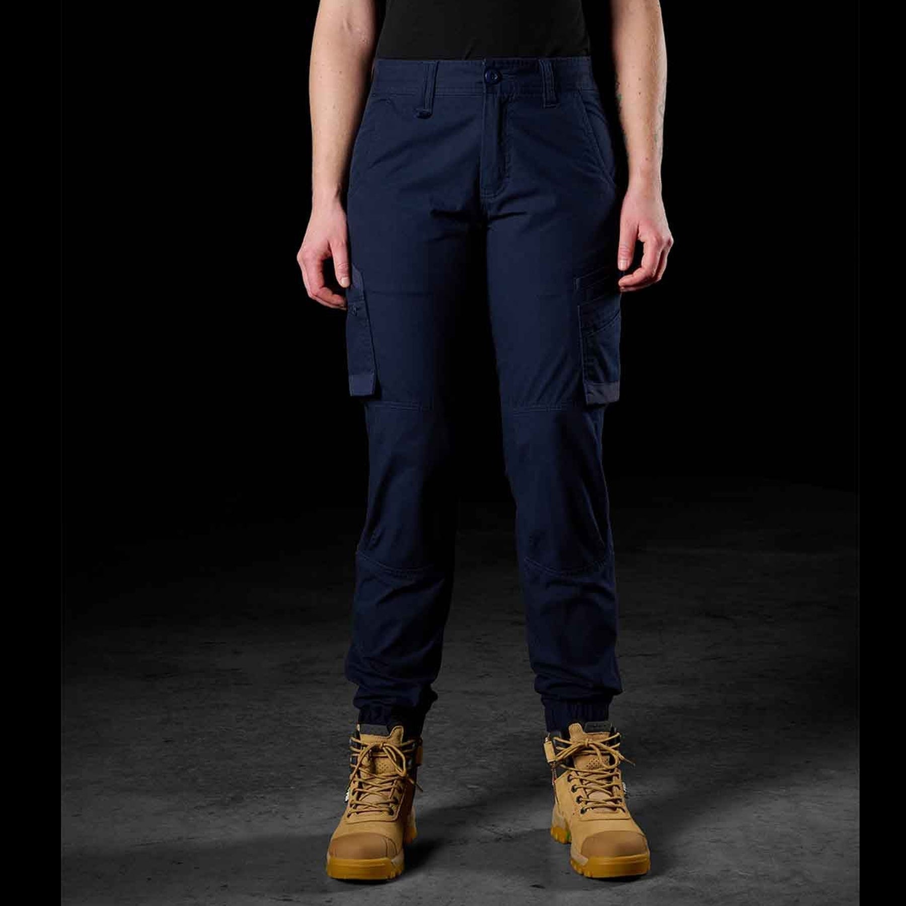 fxd womens cuffed stretch work pant in navy