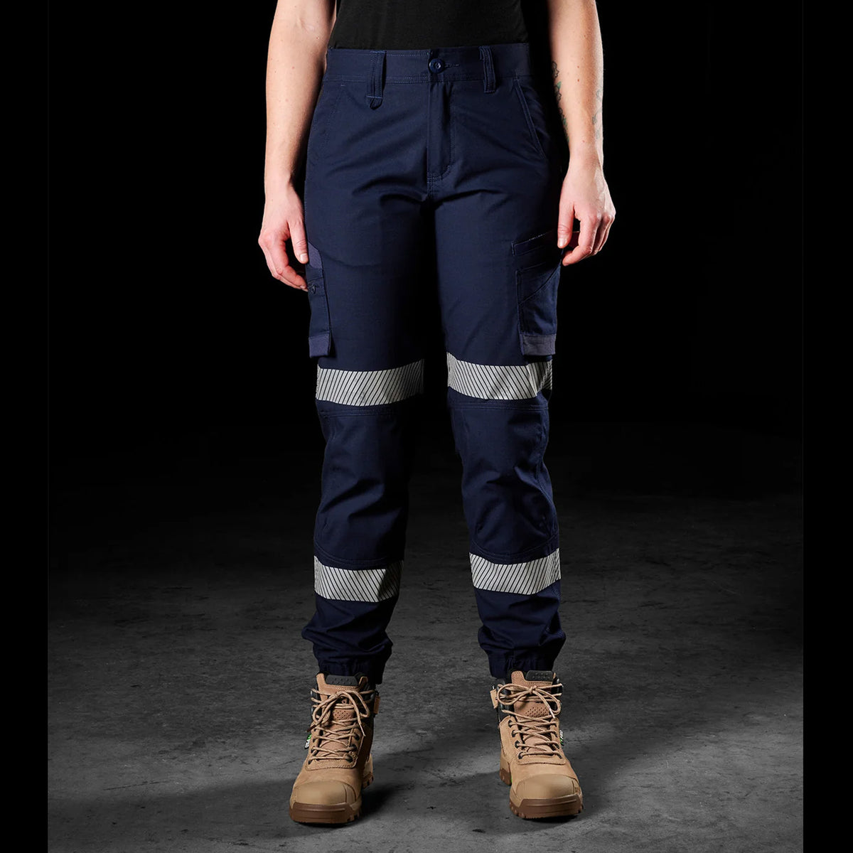 WOMENS REFLECTIVE CUFFED STRETCH RIPSTOP WORK PANTS - WP-8WT
