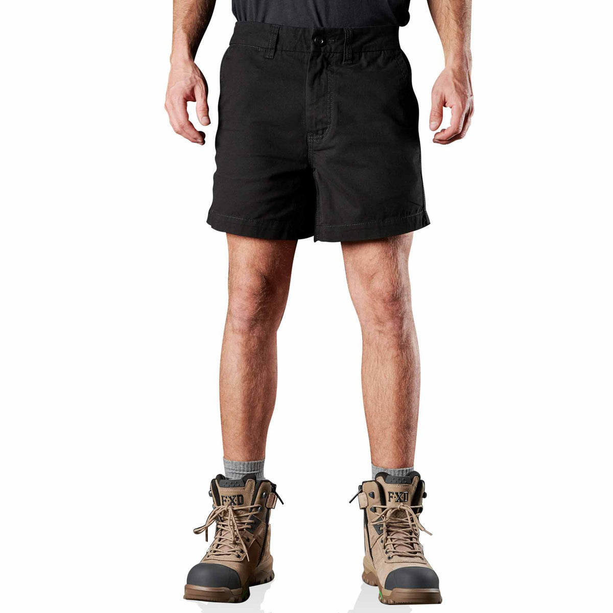 fxd cotton twill work short shorts in black