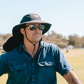 safestyle worksite to weekend flap bucket hat