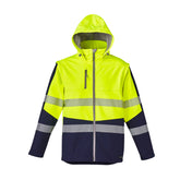 syzmik streetworx 2 in 1 stretch softshell jacket in yellow navy