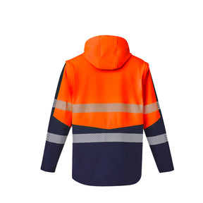 syzmik streetworx 2 in 1 stretch softshell jacket in orange navy