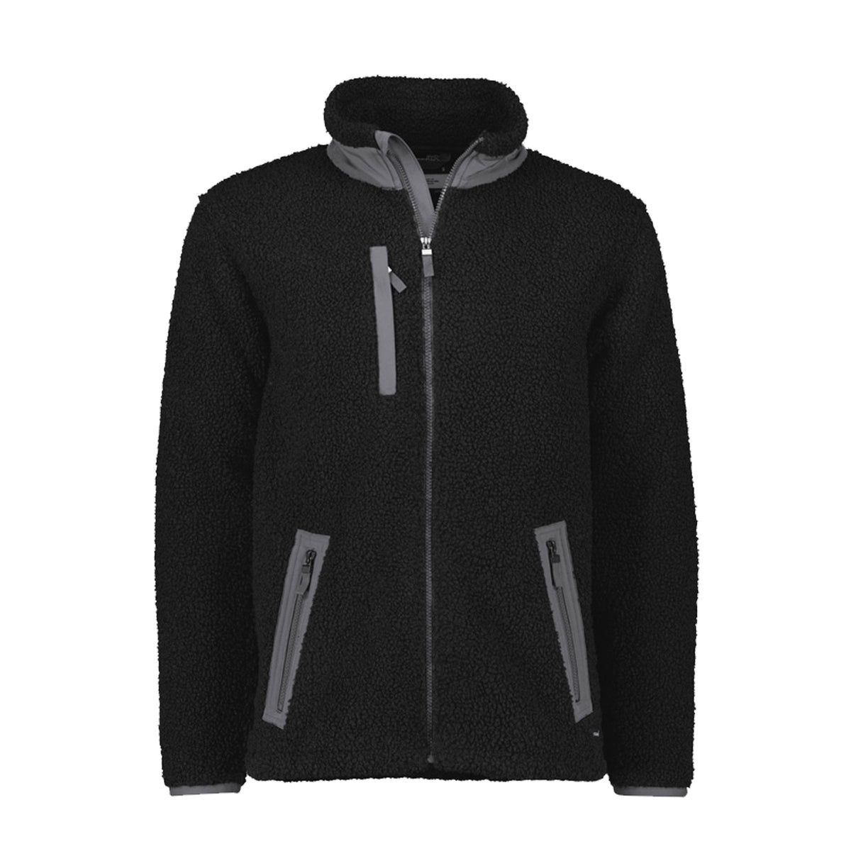 syzmik streetworx full zip sherpa fleece in black