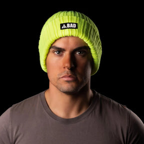 bad workwear cable beanies in yellow