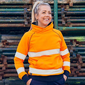 WOMENS TAPED HI VIS FLEECE JUMPER - BKL6818T