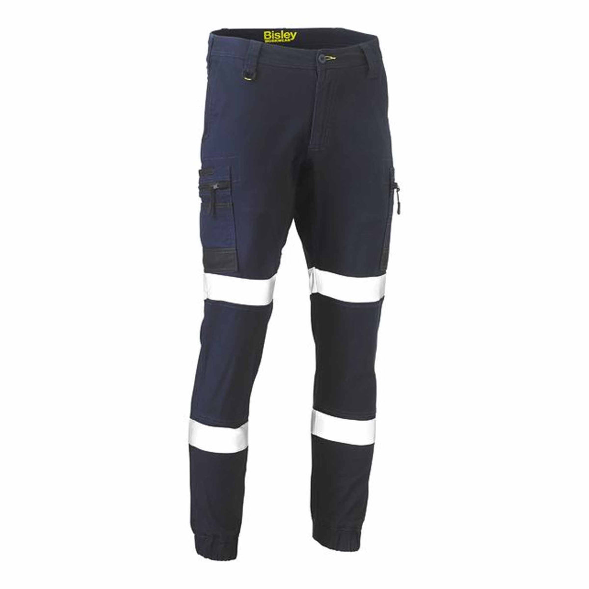 bisley flx and move taped stretch cargo cuffed pants in navy