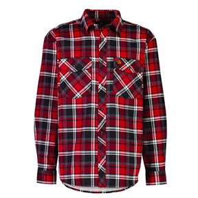 swanndri egmont full placket shirt in oxblood