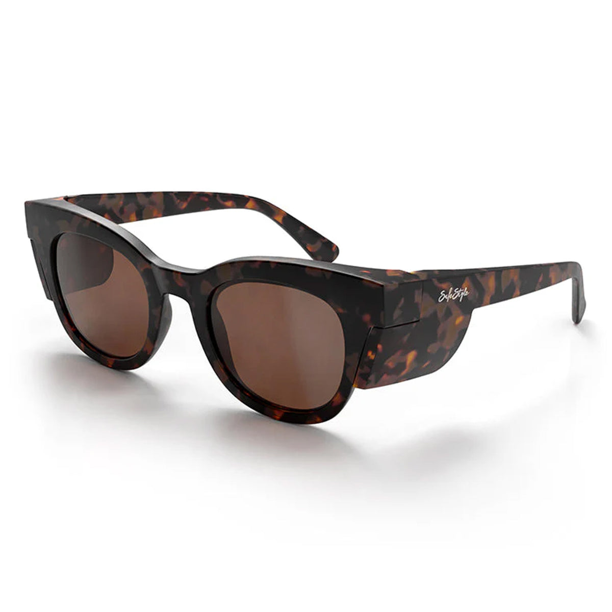 safestyle harps matte tort frame with brown polarised lens