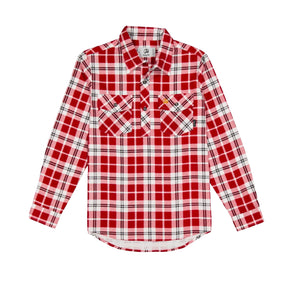 swanndri kids egmont half packet shirt in country red