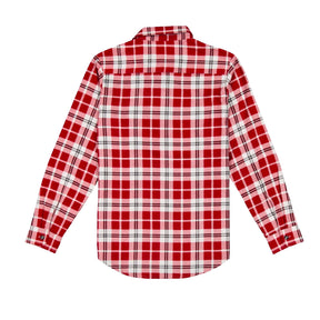 swanndri kids egmont half packet shirt in country red