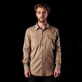 fxd long sleeve work shirt in khaki