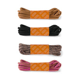 mongrel laces in black, wheat, stone and pink