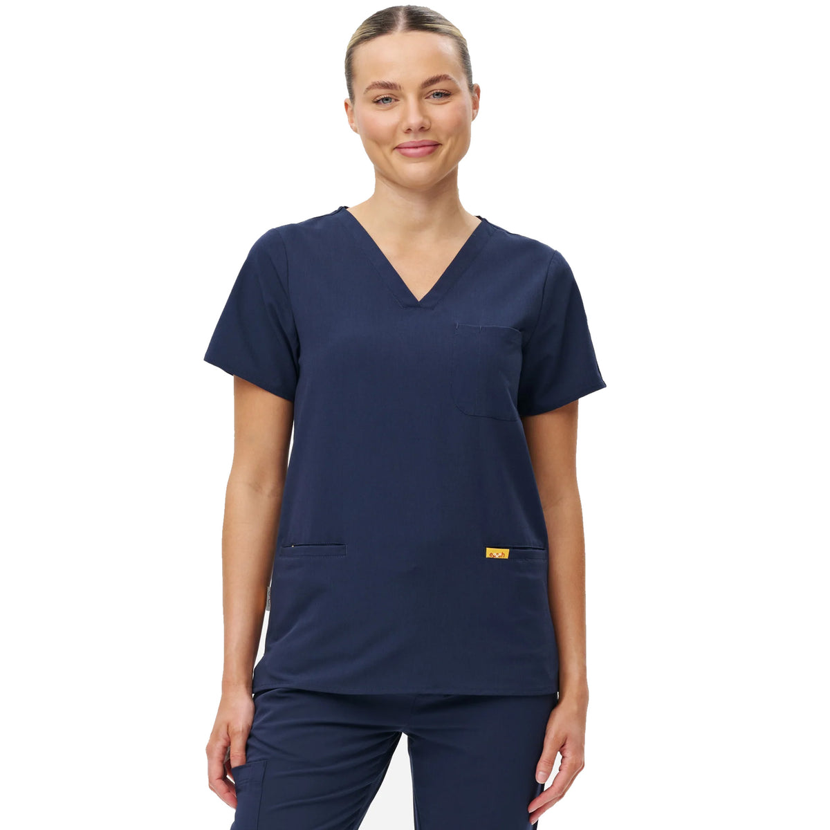 epoch womens 3 pocket scrub top in navy