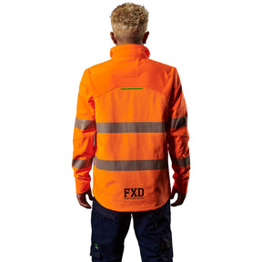 fxd hi vis soft shell tape work jacket in hi vis orange