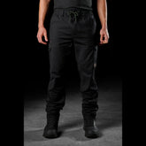 fxd elastic waist stretch ripstop work pant in black