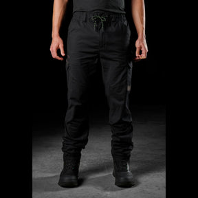 fxd elastic waist stretch ripstop work pant in black
