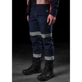 fxd workwear REFLECTIVE CUFFED ELASTIC WAIST STRETCH RIPSTOP WORK PANT in navy