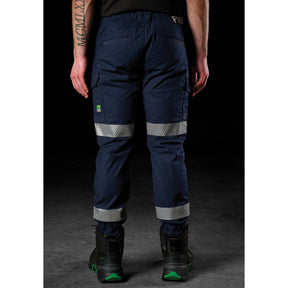 fxd workwear REFLECTIVE CUFFED ELASTIC WAIST STRETCH RIPSTOP WORK PANT in navy