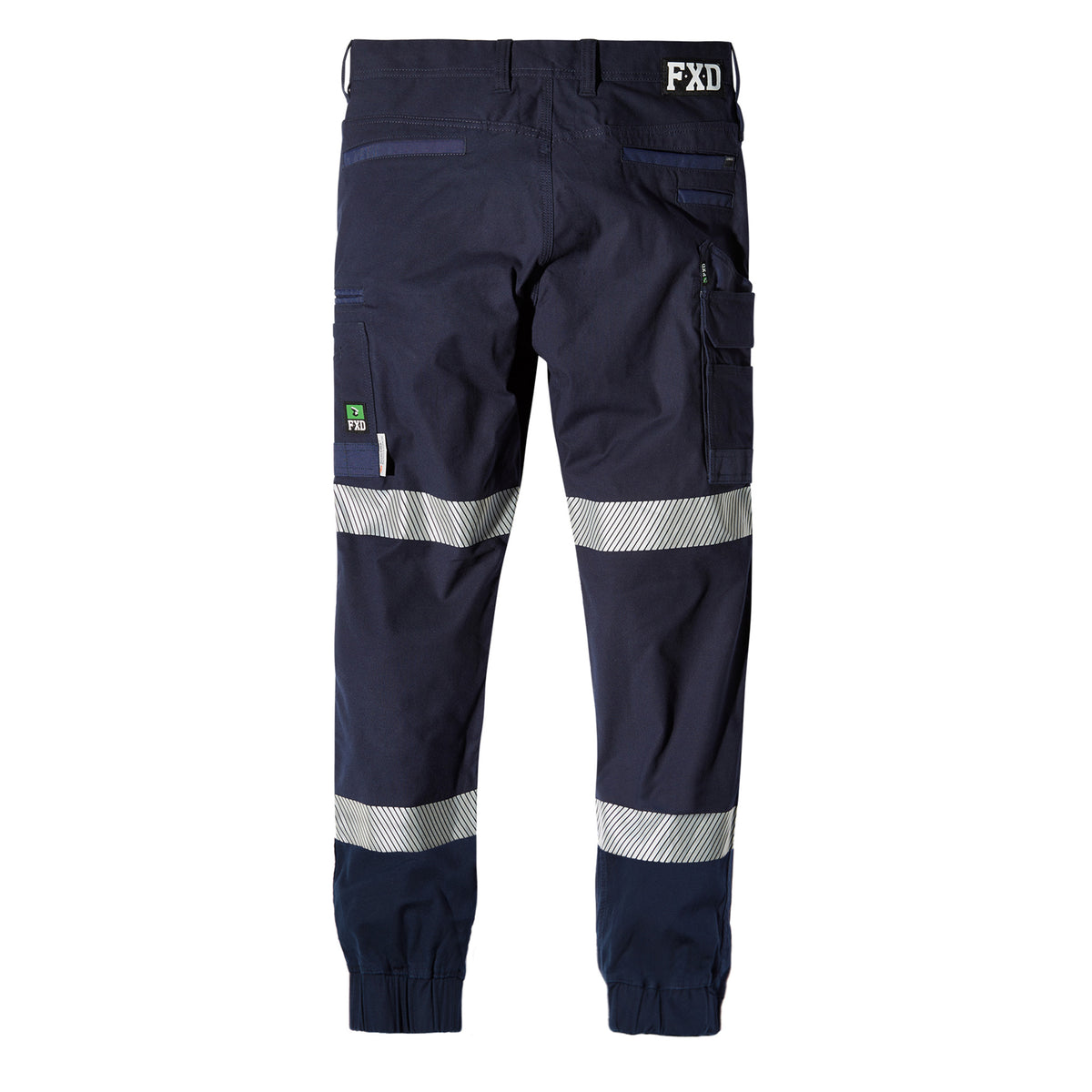 fxd reflective cuffed work pants in navy