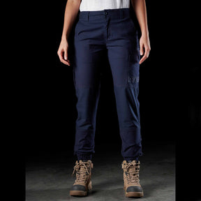 womens cuffed work pants in navy