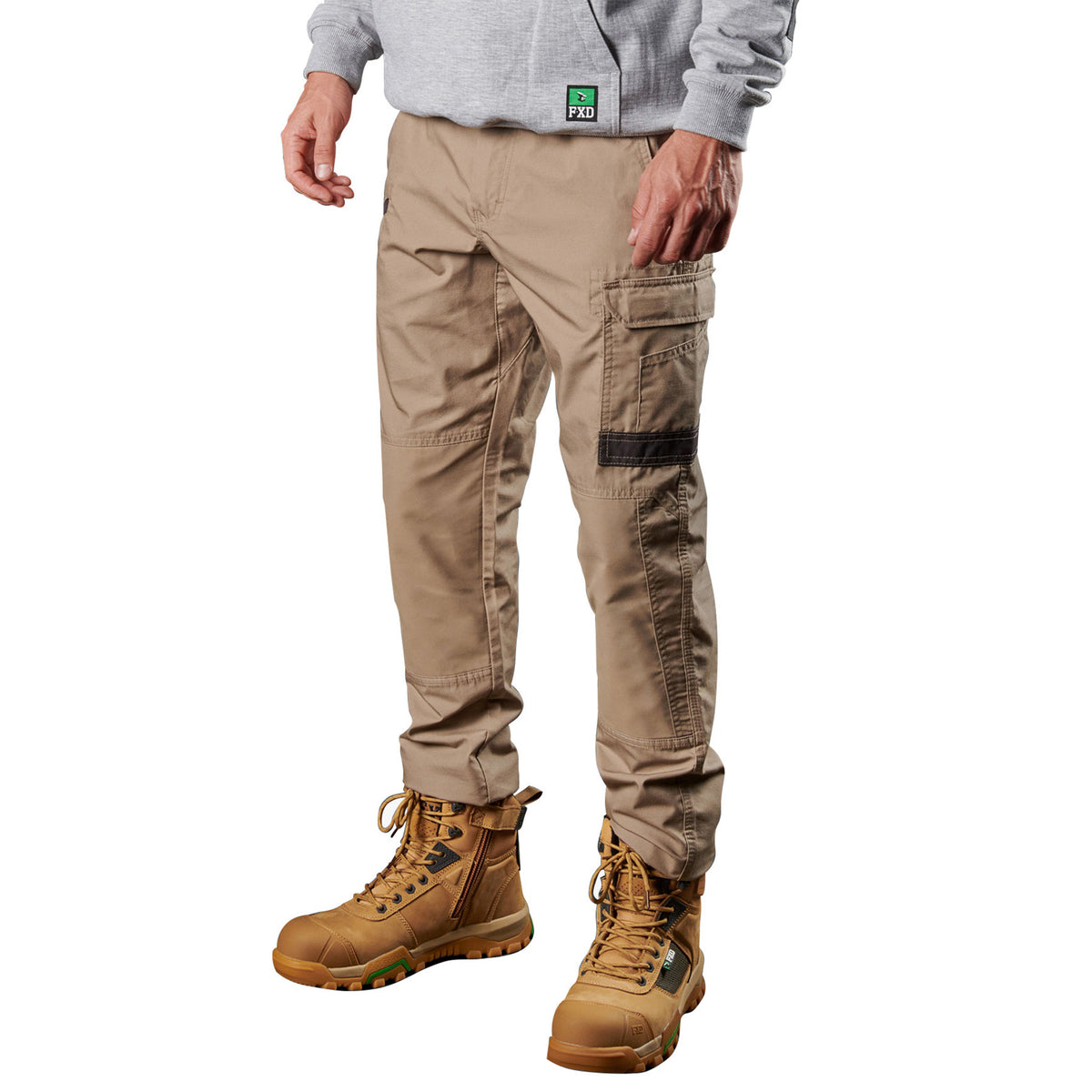 fxd stretch work pants in khaki