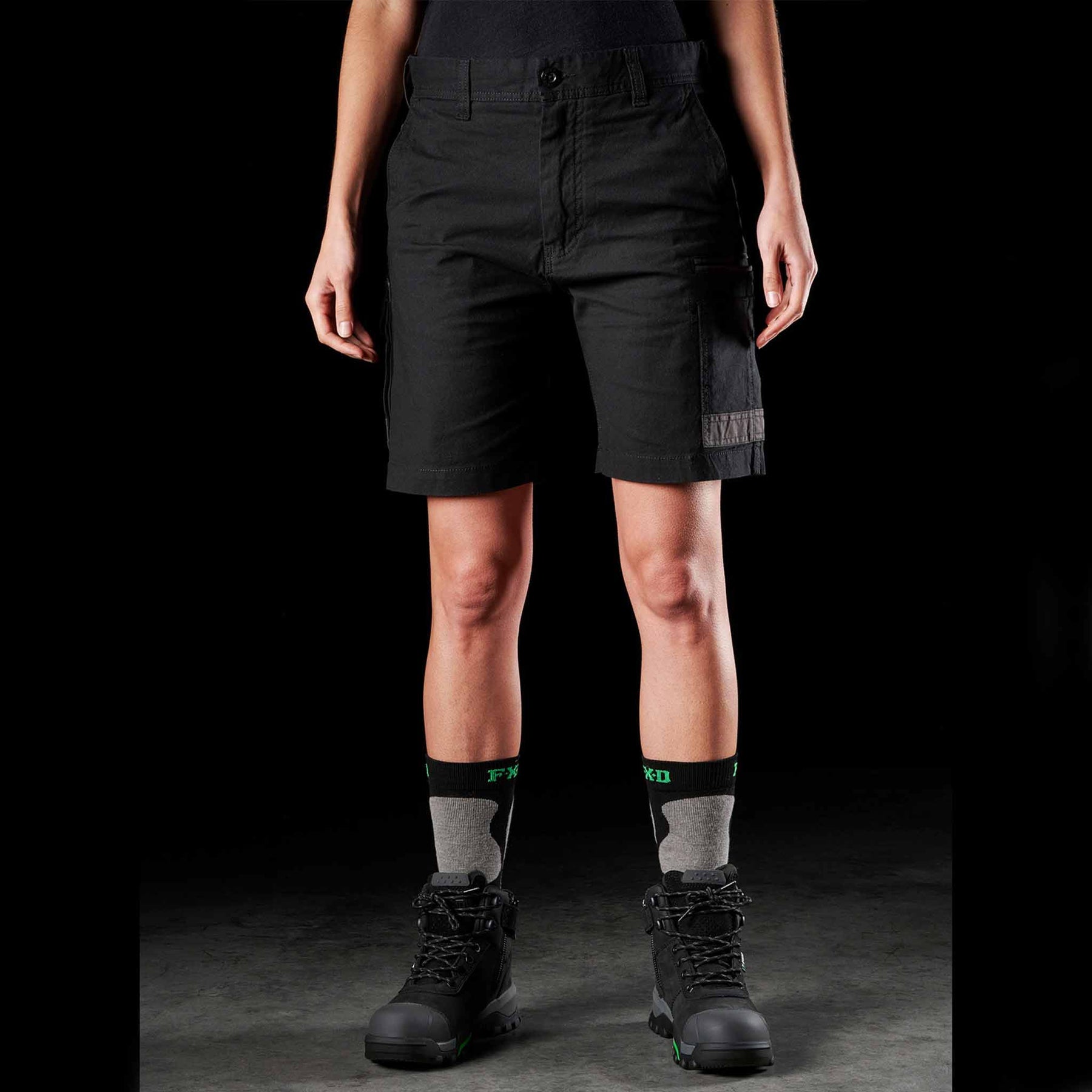 fxd womens stretch work shorts in black