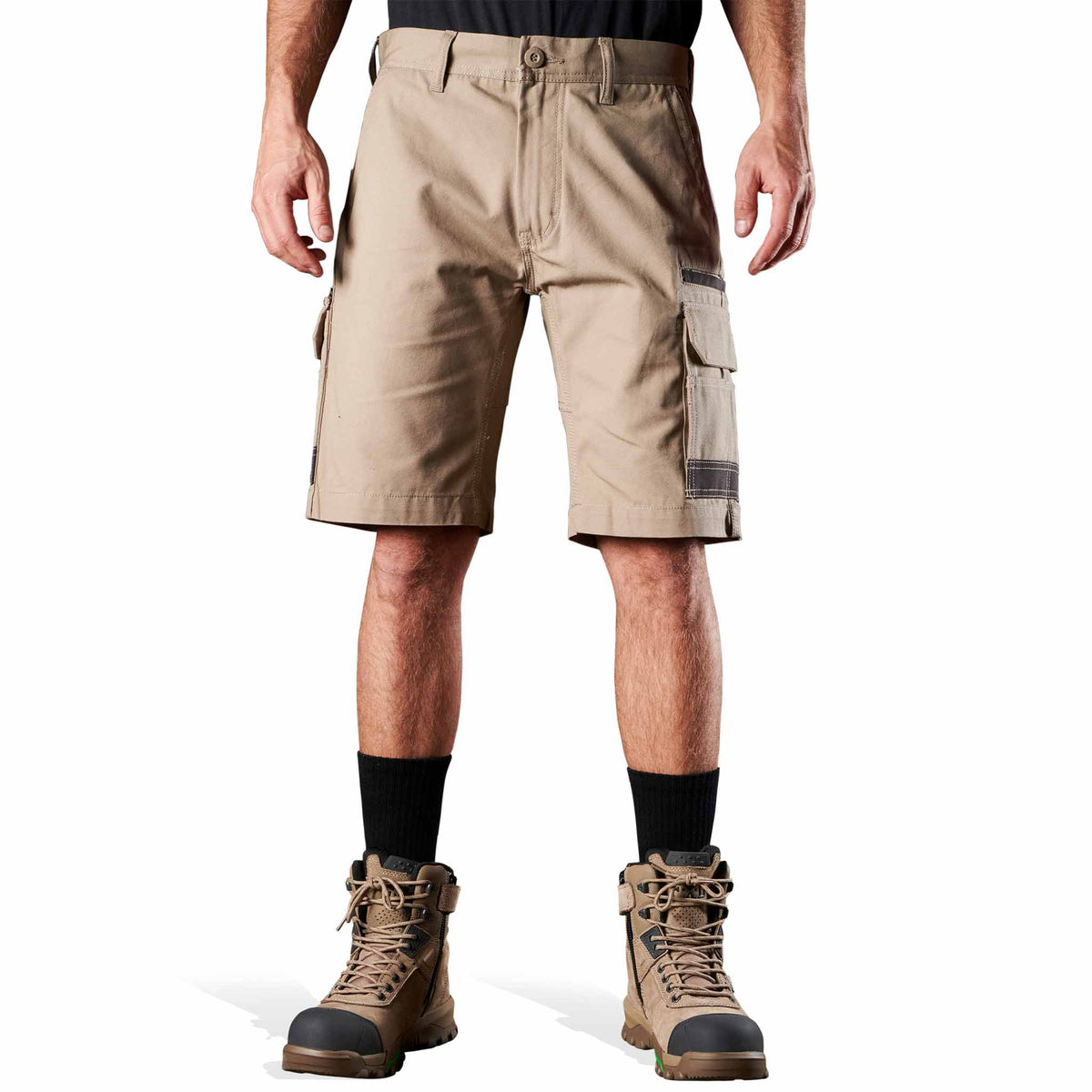 fxd canvas work shorts in khaki